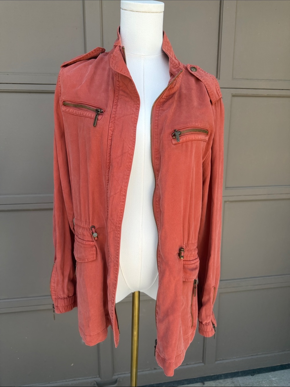 Max Jeans Rust-Red Utility Jacket